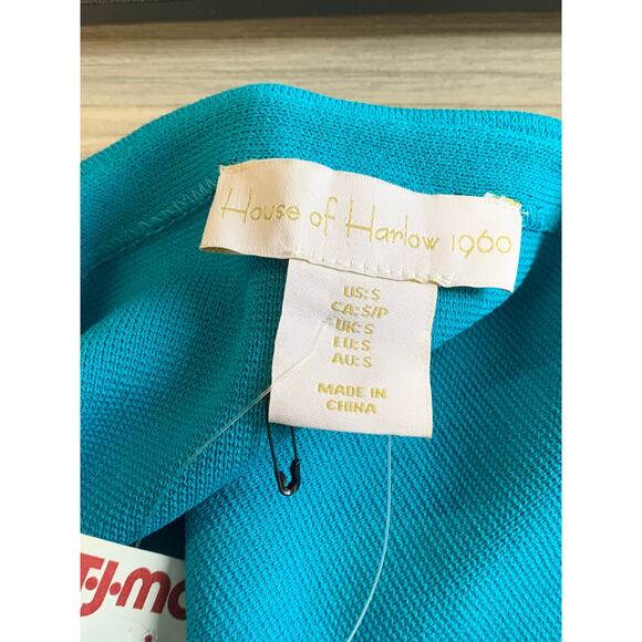 House of Harlow 1960 Women's Camisole Tank Top with Crystal Strap Blue Size S - Picture 3 of 5